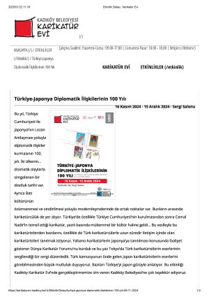 日本より風刺漫画―トルコ日本外交関係100周年 Japonya’dan Karikatürler -Türkiye-Japonya Diplomatikİlişkilerin 100. Yılı